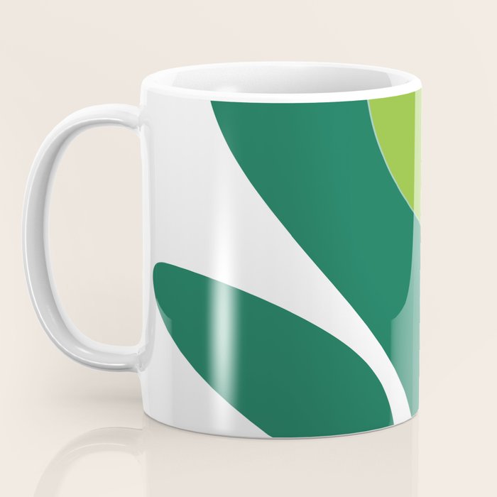 Yellow Sun Green Leaves Minimalism Coffee Mug Gallery Image 3