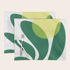 Yellow Sun Green Leaves Minimalism Placemat Gallery Image 1