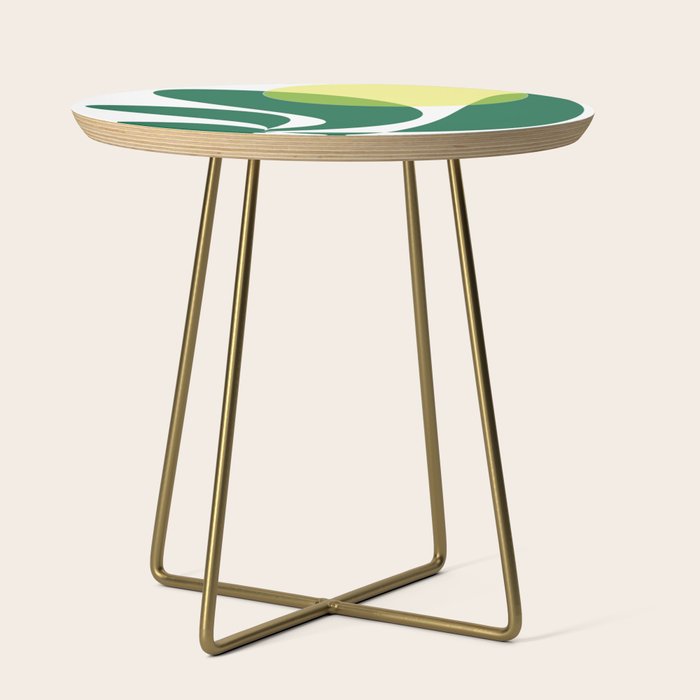 Yellow Sun Green Leaves Minimalism Side Table Gallery Image 1