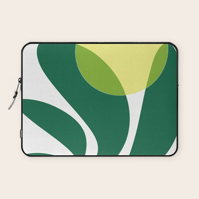 Yellow Sun Green Leaves Minimalism Laptop Sleeve Gallery Image 1