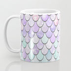 Cute Mermaid Pattern, Pink, Purple, Teal, Pastel Aesthetics Coffee Mug Gallery Image 3