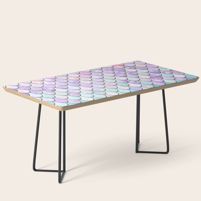 Cute Mermaid Pattern, Pink, Purple, Teal, Pastel Aesthetics Coffee Table Gallery Image 1