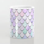 Cute Mermaid Pattern, Pink, Purple, Teal, Pastel Aesthetics Coffee Mug Gallery Image 4