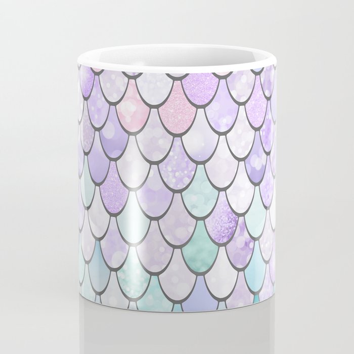 Cute Mermaid Pattern, Pink, Purple, Teal, Pastel Aesthetics Coffee Mug Gallery Image 4