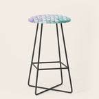Cute Mermaid Pattern, Pink, Purple, Teal, Pastel Aesthetics Stool Gallery Image 1
