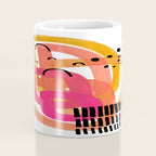 Modern Mid Century Fun Colorful Abstract Minimalist Painting Ombre Yellow Magenta Infinity Circles Coffee Mug Gallery Image 4