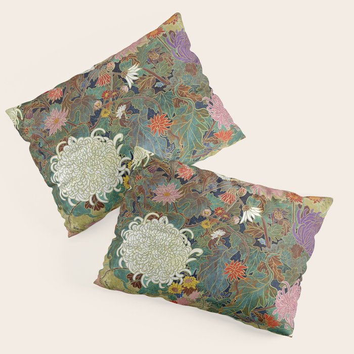 Vivid type flower Japanese painting Pillow Sham Gallery Image 1