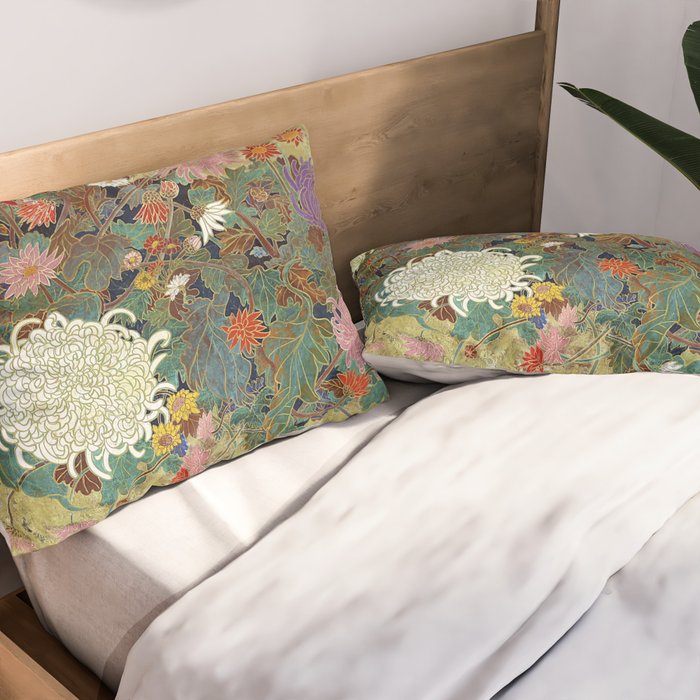 Vivid type flower Japanese painting Pillow Sham Gallery Image 2