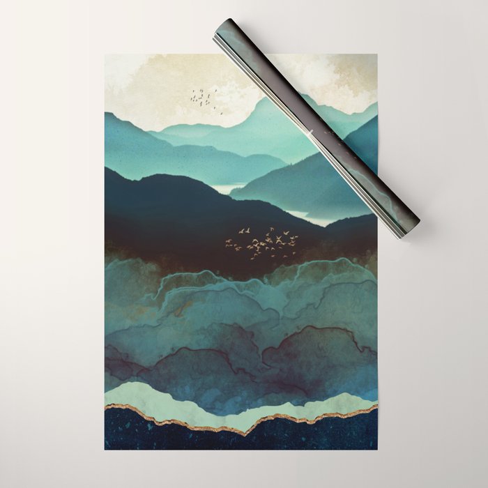 Indigo Mountains Wrapping Paper Gallery Image 1