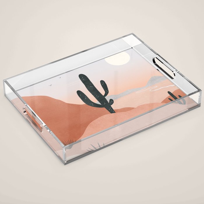 saguaro sunset Acrylic Tray Gallery Image 1
