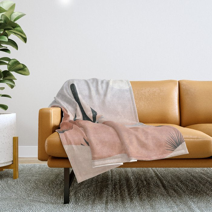 saguaro sunset Throw Blanket Gallery Image 1