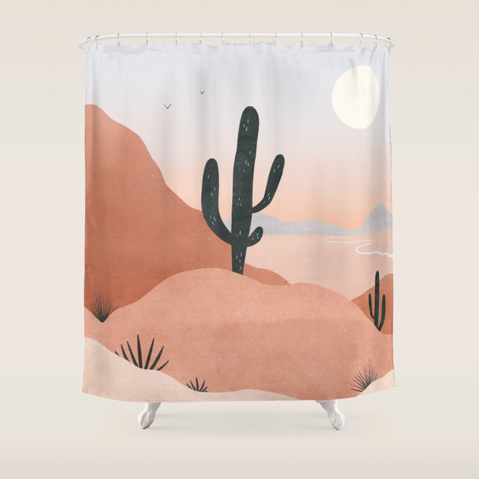 saguaro sunset Shower Curtain Gallery Image 1