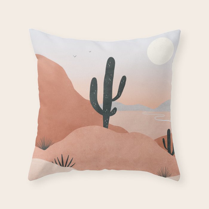saguaro sunset Throw Pillow Gallery Image 1
