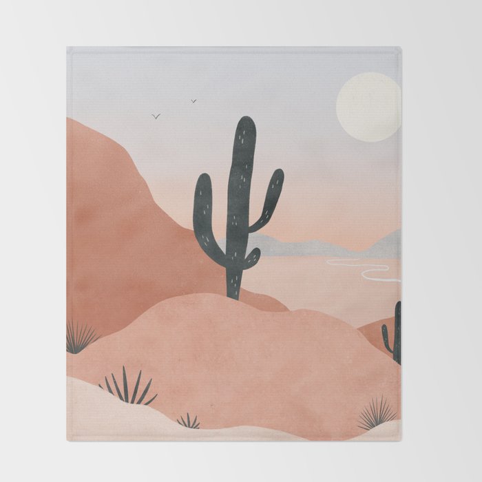 saguaro sunset Throw Blanket Gallery Image 2