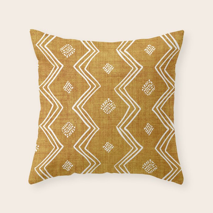 Village in Gold Throw Pillow Gallery Image 6