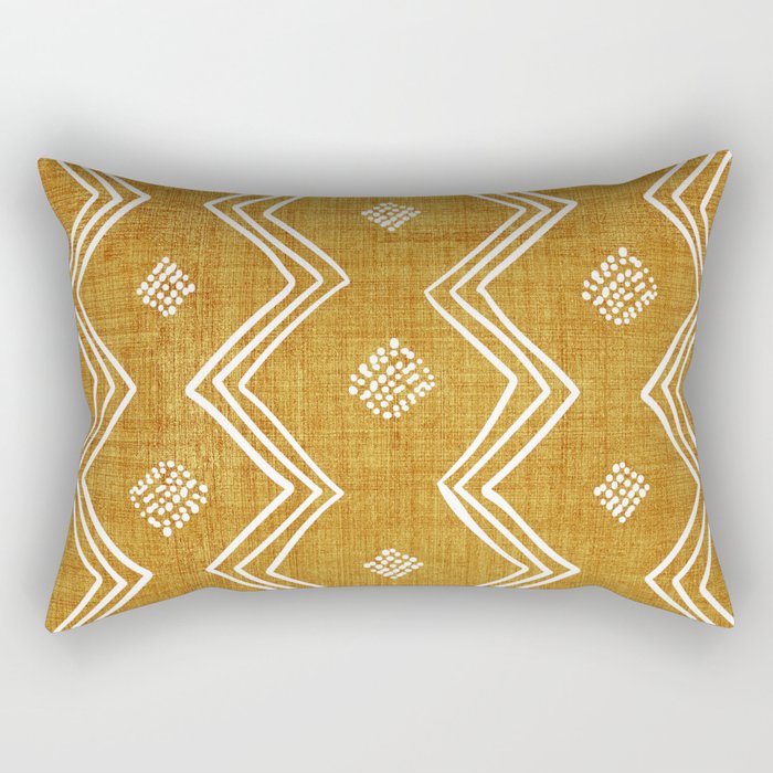 Village in Gold Rectangular Pillow Gallery Image 1