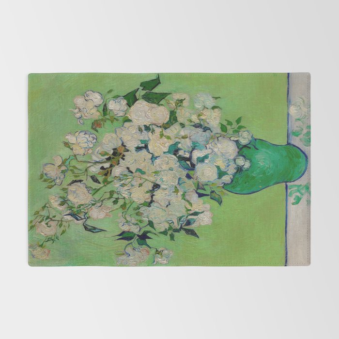 White Rose In A Vase Vincent van Gogh 1890 Oil on Canvas Still Life With Floral Arrangement Rug Gallery Image 2