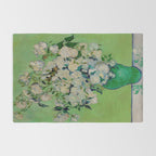 White Rose In A Vase Vincent van Gogh 1890 Oil on Canvas Still Life With Floral Arrangement Rug Gallery Image 2