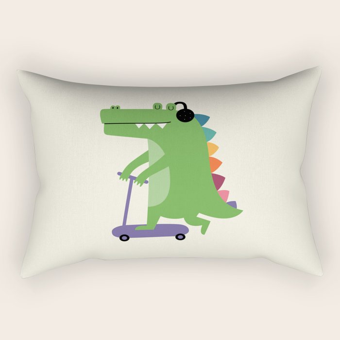 Croco Scooter Rectangular Pillow Gallery Image 2