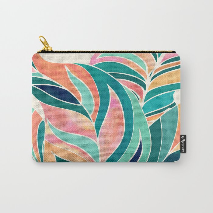 Rise Up Tropical Leaf Illustration Carry All Pouch Gallery Image 1