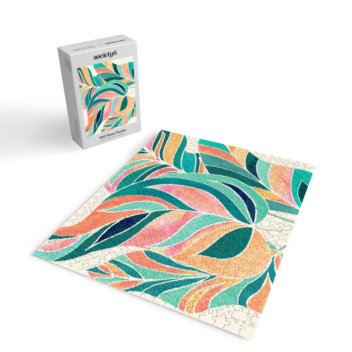 Rise Up Tropical Leaf Illustration Jigsaw Puzzle Gallery Image 2