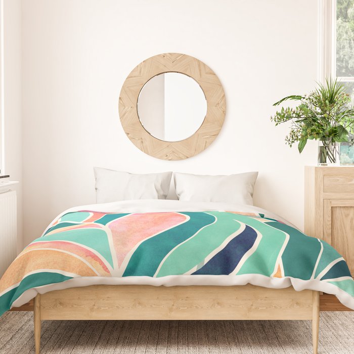 Rise Up Tropical Leaf Illustration Duvet Cover Gallery Image 3