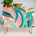 Rise Up Tropical Leaf Illustration Credenza Gallery Image 1