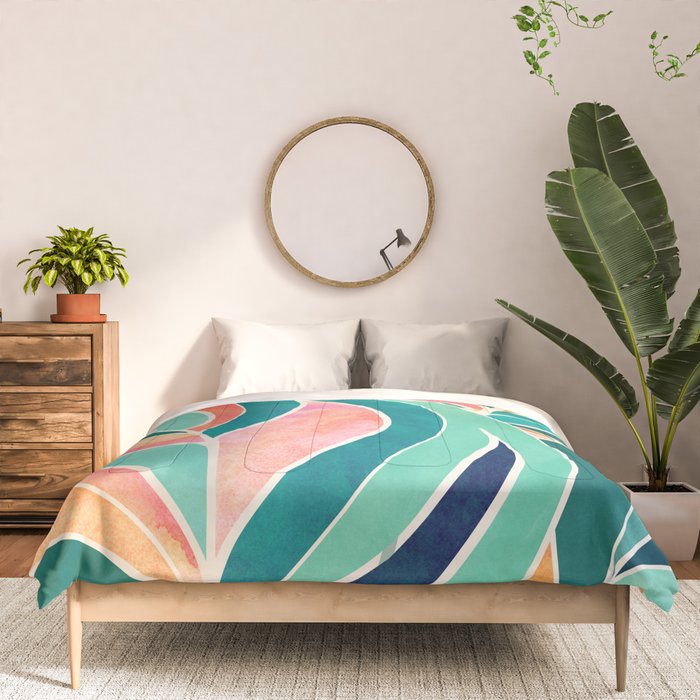 Rise Up Tropical Leaf Illustration Comforter Gallery Image 3