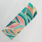Rise Up Tropical Leaf Illustration Yoga Mat Gallery Image 1