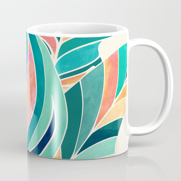 Rise Up Tropical Leaf Illustration Coffee Mug Gallery Image 1