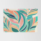 Rise Up Tropical Leaf Illustration Rug Gallery Image 2