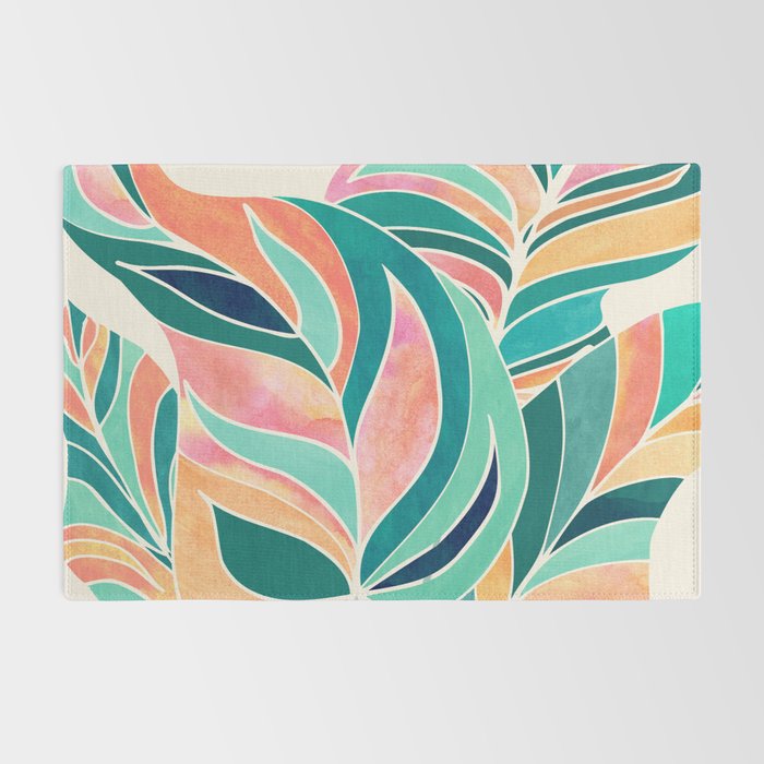 Rise Up Tropical Leaf Illustration Rug Gallery Image 2