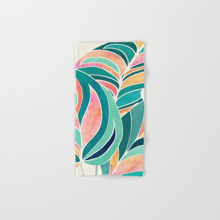 Rise Up Tropical Leaf Illustration Bath Towel Gallery Image 1