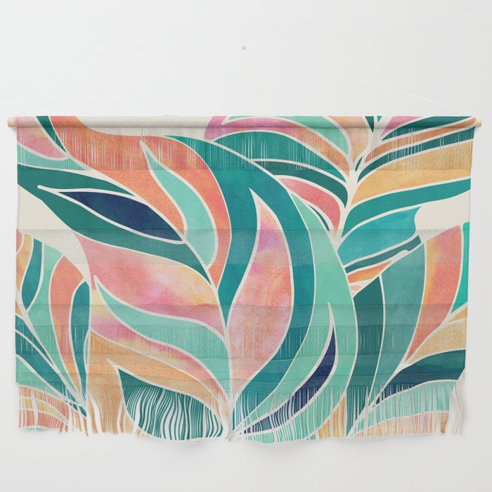 Rise Up Tropical Leaf Illustration Wall Hanging Gallery Image 1