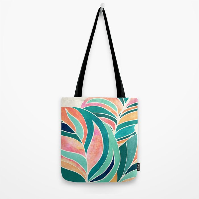 Rise Up Tropical Leaf Illustration Tote Bag Gallery Image 2