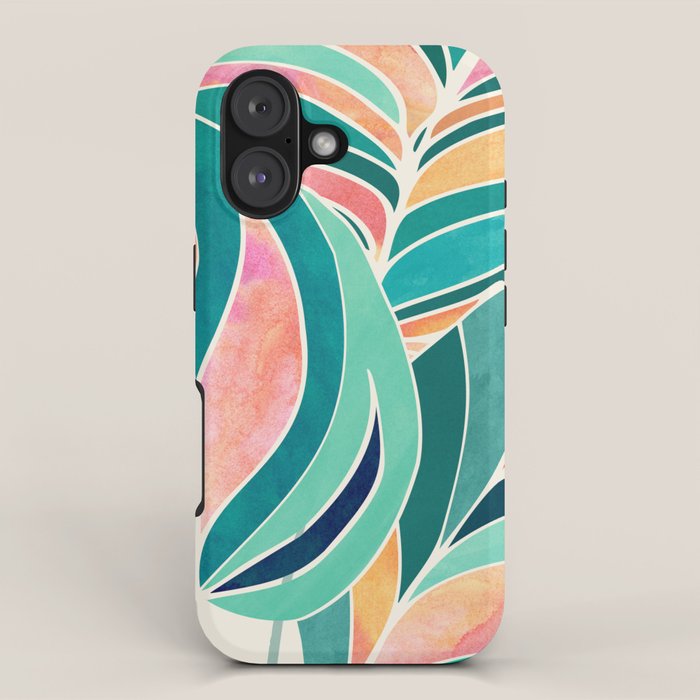 Rise Up Tropical Leaf Illustration iPhone Case Gallery Image 1