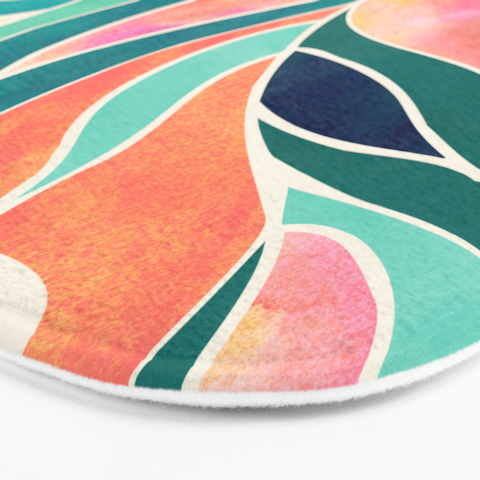 Rise Up Tropical Leaf Illustration Bath Mat Gallery Image 3