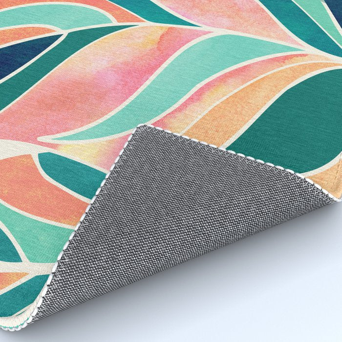 Rise Up Tropical Leaf Illustration Rug Gallery Image 4