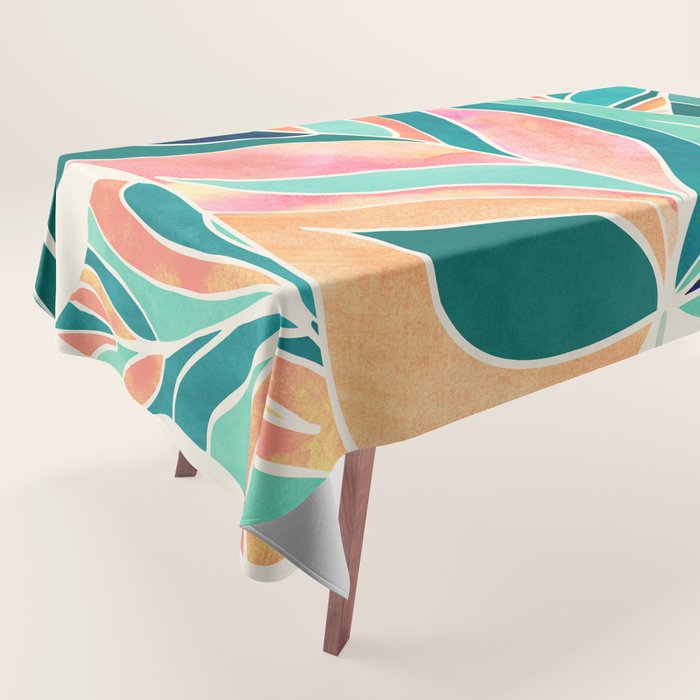 Rise Up Tropical Leaf Illustration Tablecloth Gallery Image 1