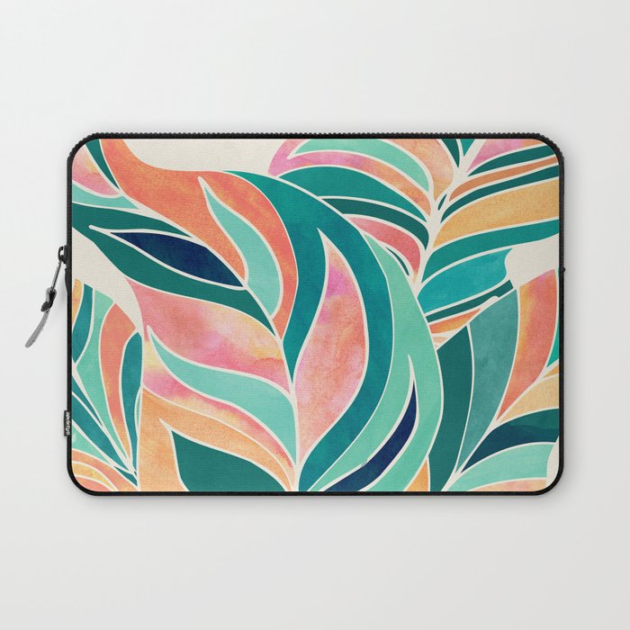 Rise Up Tropical Leaf Illustration Laptop Sleeve Gallery Image 1