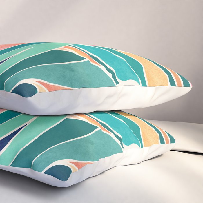 Rise Up Tropical Leaf Illustration Pillow Sham Gallery Image 3