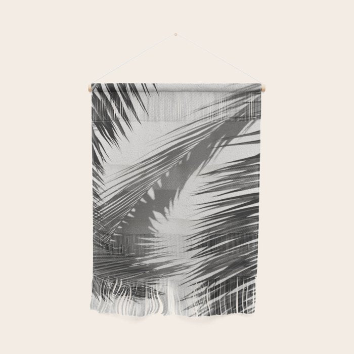Tropical Palms Shadow Black And White Photography - Summer Photo Art Print -  Film Nature Holiday Paradise Photograph - Photographs Wall Hanging Gallery Image 1