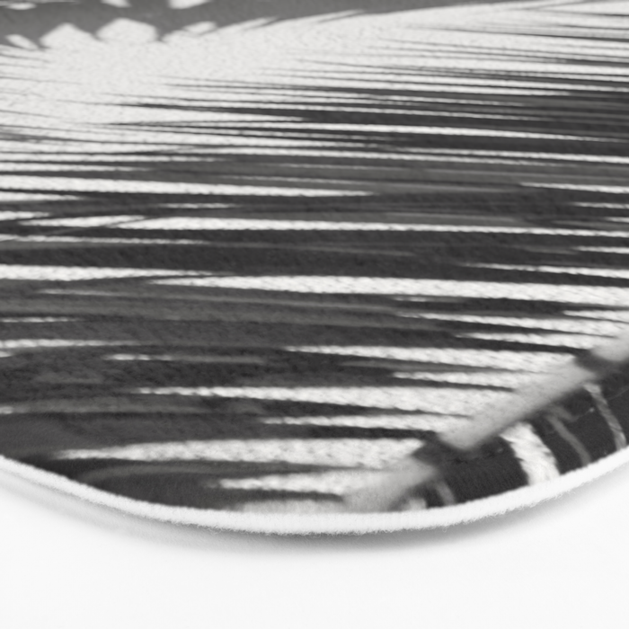 Tropical Palms Shadow Black And White Photography - Summer Photo Art Print -  Film Nature Holiday Paradise Photograph - Photographs Bath Mat Gallery Image 3