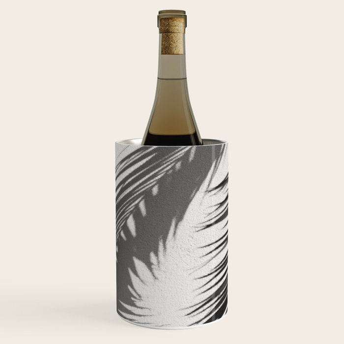 Tropical Palms Shadow Black And White Photography - Summer Photo Art Print -  Film Nature Holiday Paradise Photograph - Photographs Wine Chiller Gallery Image 1