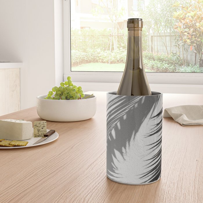 Tropical Palms Shadow Black And White Photography - Summer Photo Art Print -  Film Nature Holiday Paradise Photograph - Photographs Wine Chiller Gallery Image 4