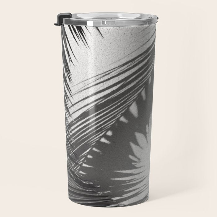 Tropical Palms Shadow Black And White Photography - Summer Photo Art Print -  Film Nature Holiday Paradise Photograph - Photographs Travel Mug Gallery Image 3