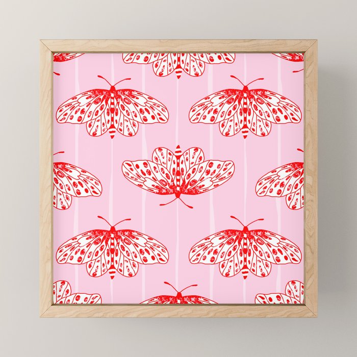 Butterfly Pink Red Mini Art Print Gallery Image 1