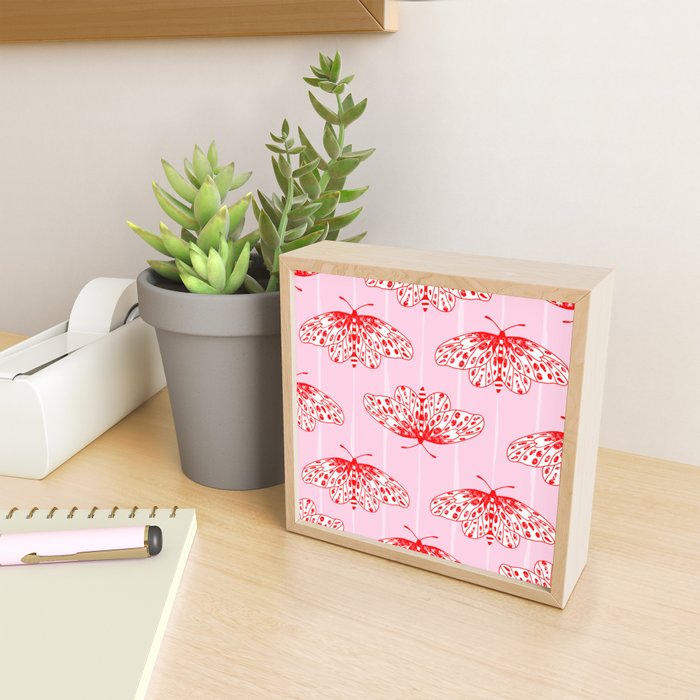 Butterfly Pink Red Mini Art Print Gallery Image 2