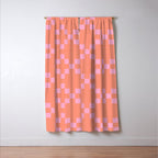 Diamond Quilted Plaid pattern red and pink Window Curtain Gallery Image 3