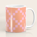 Diamond Quilted Plaid pattern red and pink Coffee Mug Gallery Image 1
